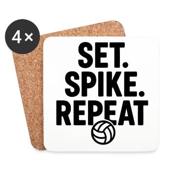 Volleyball Smashen und wiederholen - Untersetzer (4er-Set) - Weiß - Vorne