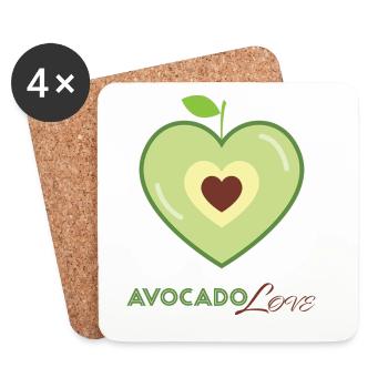 Avocado Heart Love - Coasters (set of 4) - white - Front