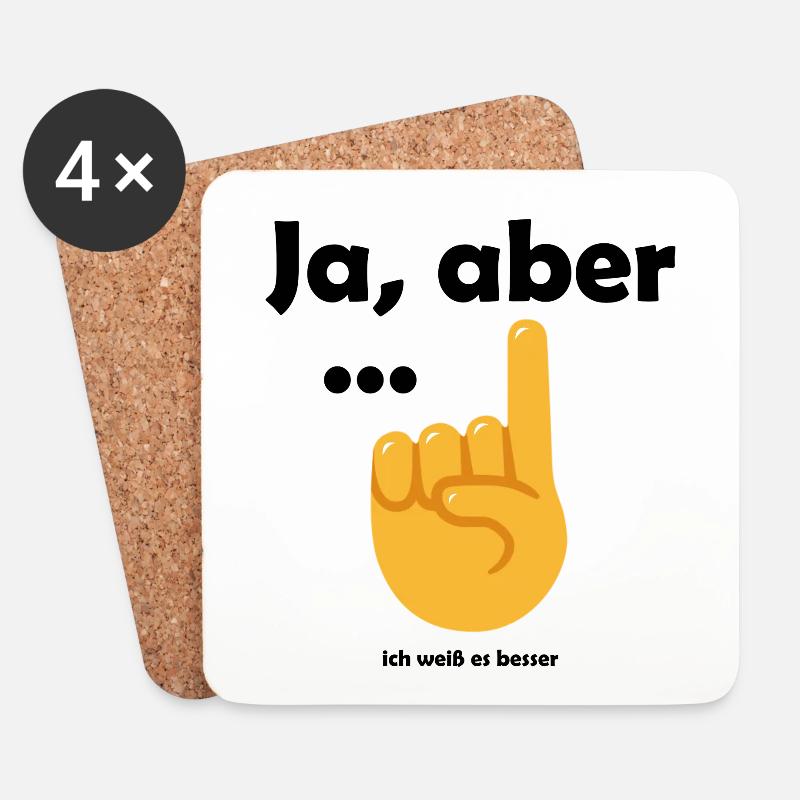 Ja aber ... ich weiß es besser! - Untersetzer (4er-Set) - Weiß