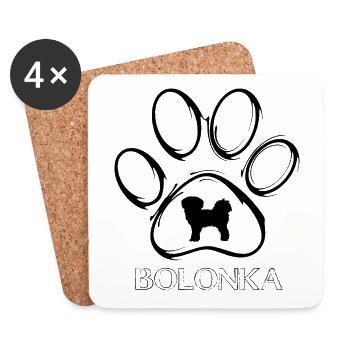 Pfote Tatze Hund True Love Bolonka Zwetna - Untersetzer (4er-Set) - Weiß - Vorne