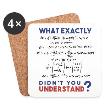 Physics formula Joke - Coasters (set of 4) - white - Front
