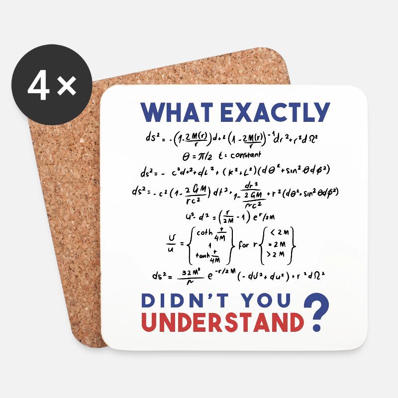Physics formula Joke - Coasters (set of 4) - white