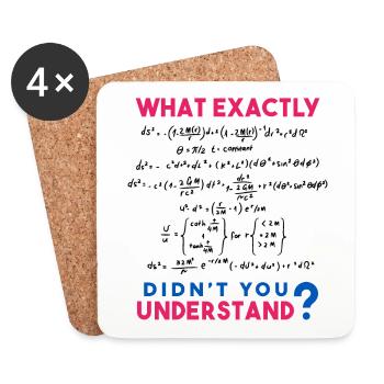 Blague de formule de physique et de mathématiques - Dessous de verre (lot de 4) - blanc - Devant