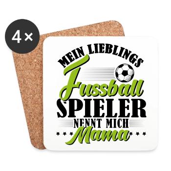 Fussball Spieler Mama - Untersetzer (4er-Set) - Weiß - Vorne