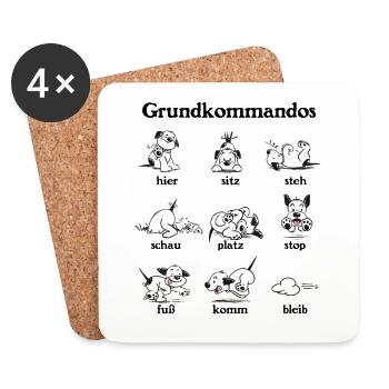 Kommandos1 2 - Untersetzer (4er-Set) - Weiß - Vorne