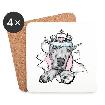 Deutsche Dogge, German Mastiff, Great Dane - Untersetzer (4er-Set) - Weiß - Vorne