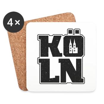 Cologne Graphic Carnival Souvenir Carnival Cologne - Coasters (set of 4) - white - Front