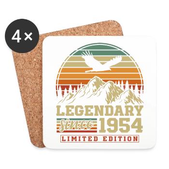 Legendary since 1954 Vintage Vintage Birthday - Coasters (set of 4) - white - Front