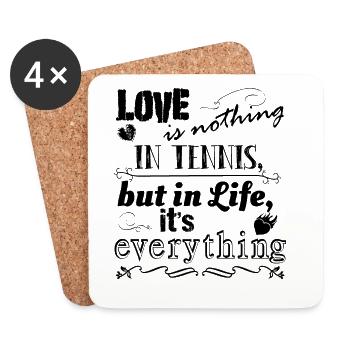 Love is nothing in Tennis lovely Design - Untersetzer (4er-Set) - Weiß - Vorne