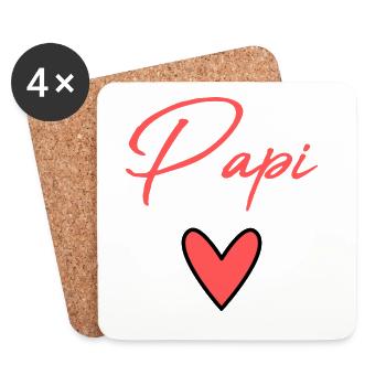 PAPY. PAPA. FÊTE DES PÈRES. BONNE FÊTE PAPA - Dessous de verre (lot de 4) - blanc - Devant