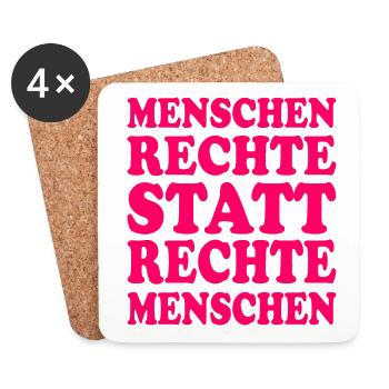 menschenrechte statt rechte menschen - Untersetzer (4er-Set) - Weiß - Vorne