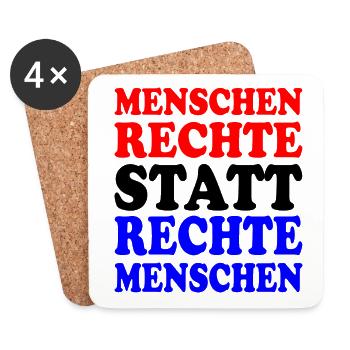 menschenrechte statt rechte menschen - Untersetzer (4er-Set) - Weiß - Vorne