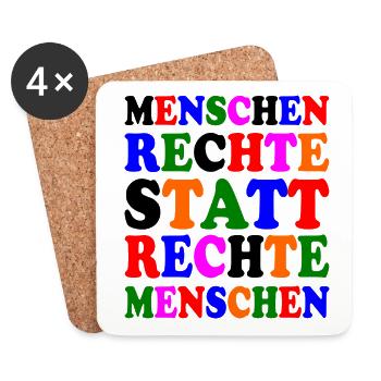 menschenrechte statt rechte menschen - Untersetzer (4er-Set) - Weiß - Vorne