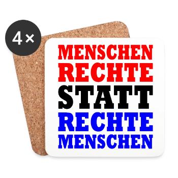menschenrechte statt rechte menschen - Untersetzer (4er-Set) - Weiß - Vorne