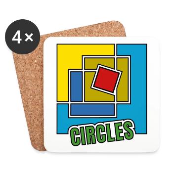 Abstraction of Squares - Coasters (set of 4) - white - Front