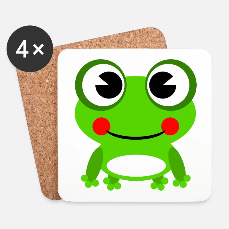 Frosch - Untersetzer (4er-Set) - Weiß