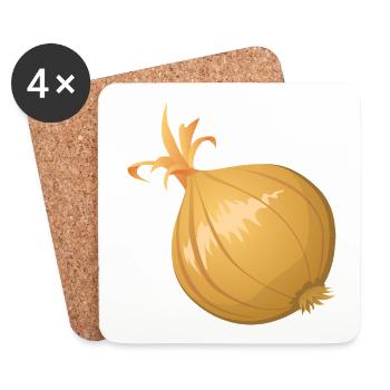 Zwiebel - Untersetzer (4er-Set) - Weiß - Vorne