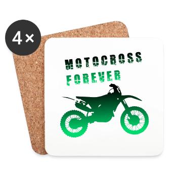 Motocross Forever / Motocross pour toujours - Dessous de verre (lot de 4) - blanc - Devant