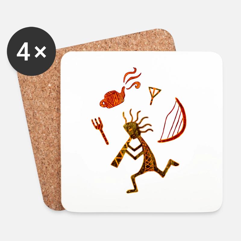 Indianer - Untersetzer (4er-Set) - Weiß