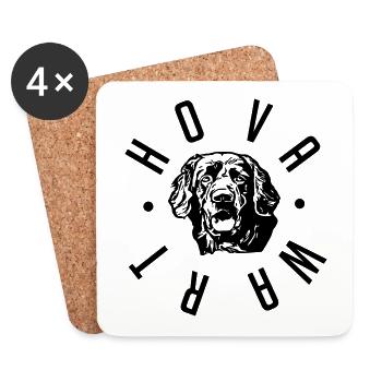 Hovawart Logo Kopf Hund Hundebesitzer Hundemensch - Untersetzer (4er-Set) - Weiß - Vorne