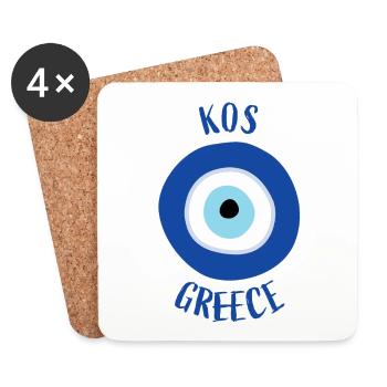 Nazar - Kos Greece - Coasters (set of 4) - white - Front