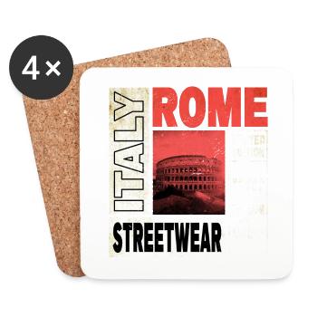 Rome Rome Italy City Skyline Home Love Holiday - Coasters (set of 4) - white - Front