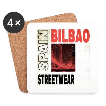Bilbao Spanien Stadt Skyline Urlaub Sommer - Untersetzer (4er-Set) - Weiß - Vorne