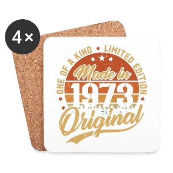1973 Vintage Born Retro Vintage Geburtstagsgeschenk - Untersetzer (4er-Set) - Weiß - Vorne