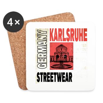 Karlsruhe Allemagne Ville Skyline Home Love - Dessous de verre (lot de 4) - blanc - Devant