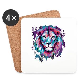 Léo Art Peinture - Dessous de verre (lot de 4) - blanc - Devant