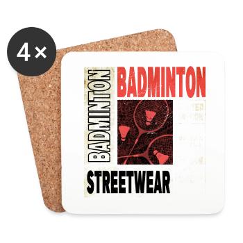 Badminton Badminton Sport Player Vintage Rétro - Dessous de verre (lot de 4) - blanc - Devant