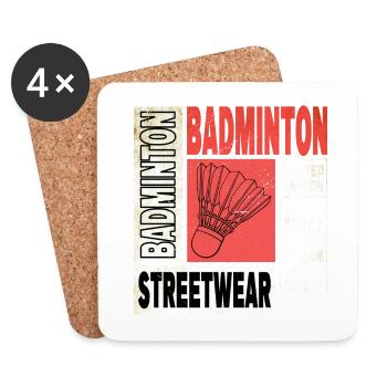 Badminton Badminton Sport Player Vintage Rétro - Dessous de verre (lot de 4) - blanc - Devant