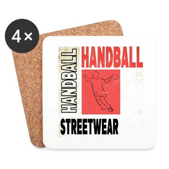Handball Handball Player Handball Player Vintage Retro - Dessous de verre (lot de 4) - blanc - Devant