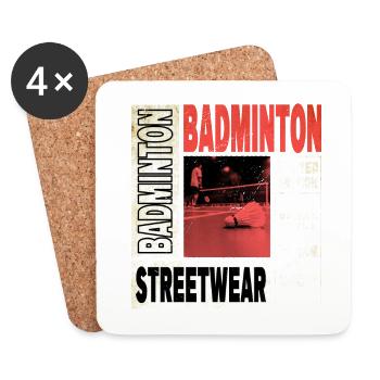 Badminton Badminton Sport Player Vintage Rétro - Dessous de verre (lot de 4) - blanc - Devant