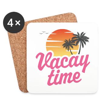 Vacay Time Beach - Coasters (set of 4) - white - Front