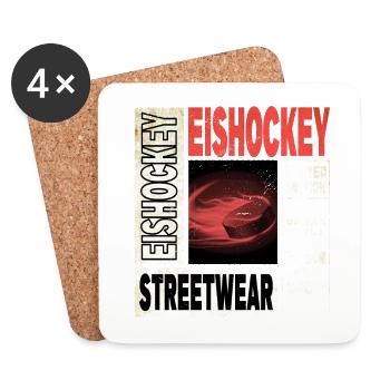 Eishockey Spieler Sport Fan Team Vintage Retro - Untersetzer (4er-Set) - Weiß - Vorne
