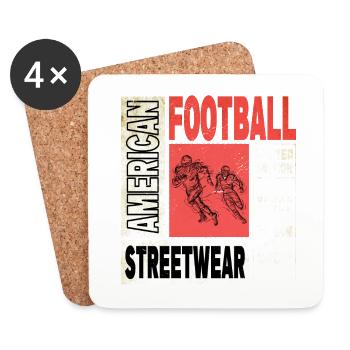 American Football Player Vintage Retro USA Sports - Coasters (set of 4) - white - Front