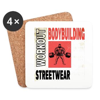 Bodybuilding Bodybuilders Weightlifting Weight Training - Coasters (set of 4) - white - Front