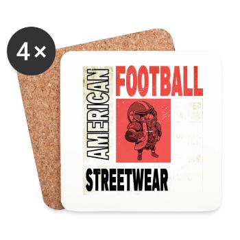 Joueur de tacos de football américain Vintage USA Sports - Dessous de verre (lot de 4) - blanc - Devant
