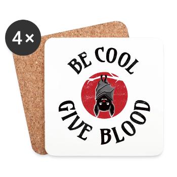 Be cool, give Blood! Fledermaus - Untersetzer (4er-Set) - Weiß - Vorne