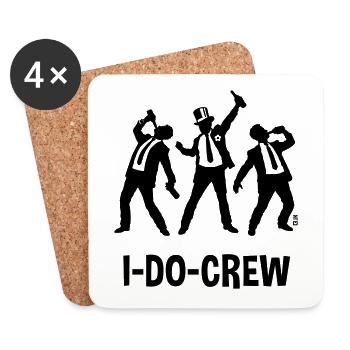 I-Do-Crew (Stag Night / Bachelor Party / Beer / B) - Coasters (set of 4) - white - Front