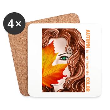 Autumn is my favorite color - Coasters (set of 4) - white - Front