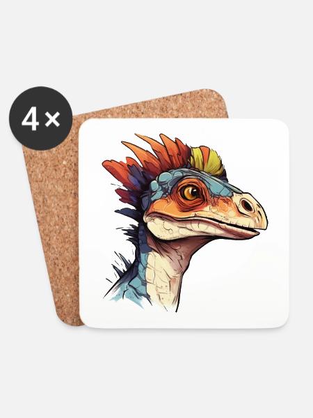 Der coolste Dino der Welt! - Untersetzer (4er-Set) - Weiß