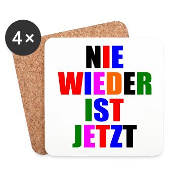 Nie wieder ist jetzt - Untersetzer (4er-Set) - Weiß - Vorne