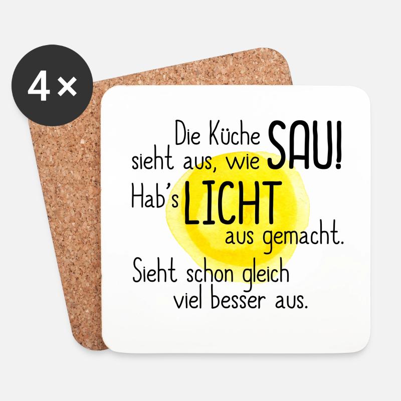 338 Küche Licht aus - Untersetzer (4er-Set) - Weiß