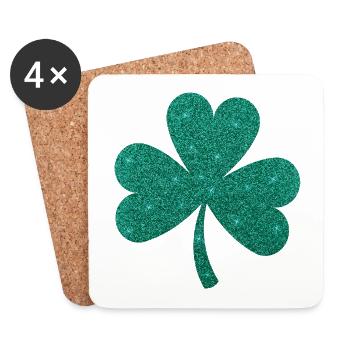 St. Patrick’s Day Gift For Women & Girls Shamrock - Coasters (set of 4) - white - Front