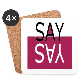 SAY YAS - Untersetzer (4er-Set) - Weiß - Vorne