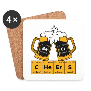 Beer Periodic Table - Coasters (set of 4) - white - Front