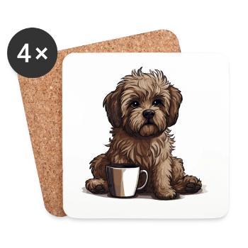 Bolonka Zwetna Puppy Dog fière maîtresse pour - Dessous de verre (lot de 4) - blanc - Devant