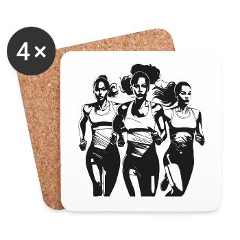Sports * Jogging * Course à pied * Jogging * Coureurs - Dessous de verre (lot de 4) - blanc - Devant